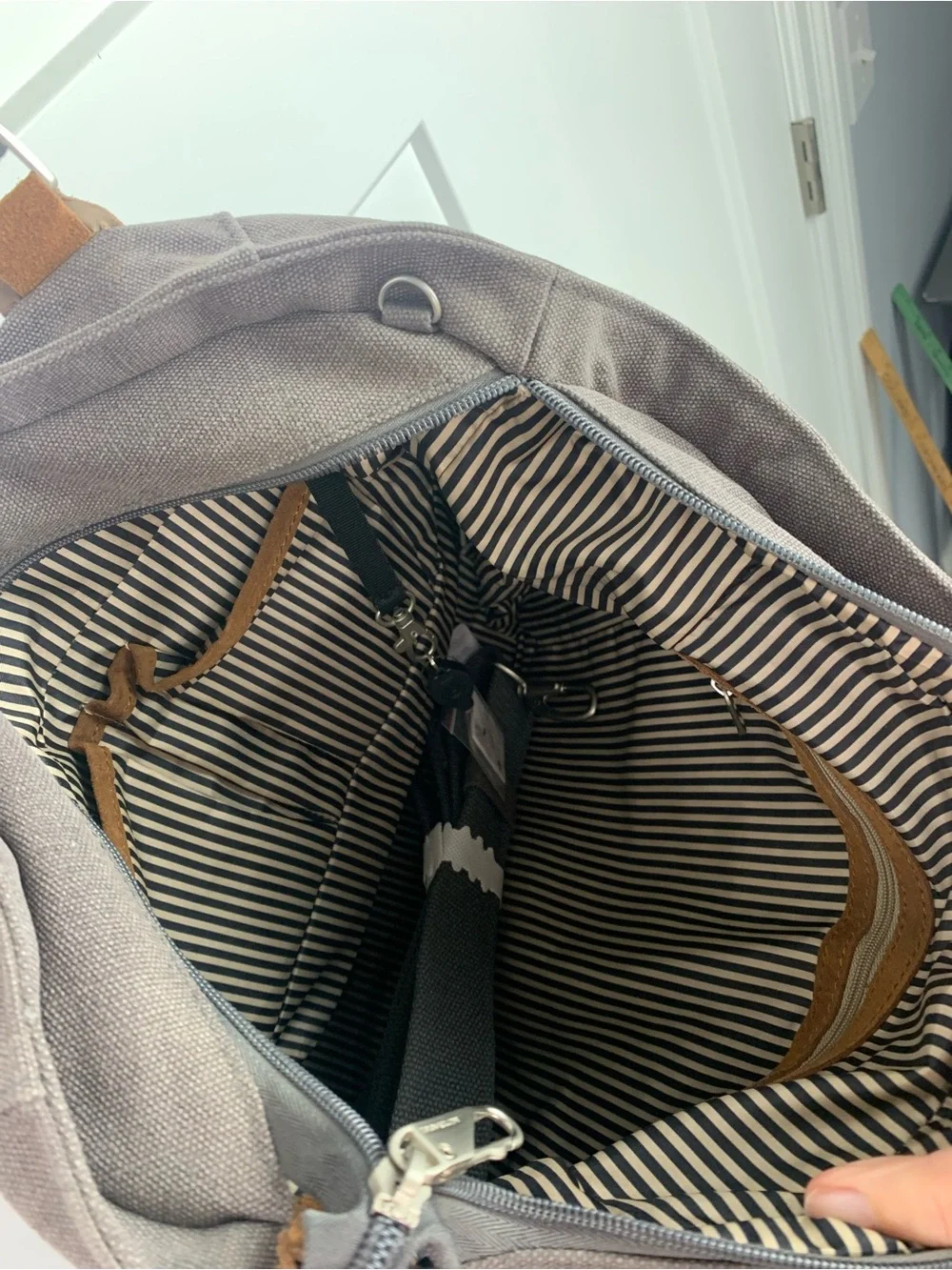 NEW Travelon Anti-Theft Heritage Tote Bag Pewter Gray Work Travel Conference
